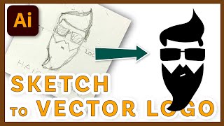 Create Logo in Illustrator on the iPad from a Sketch  Step by Step Tutorial [upl. by Nosauq]