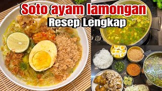 Resep soto ayam lamongan Asli Lengkap dengan bumbu koya dan Sambalnya [upl. by Lindsley]