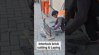 Interlock Brick cutting amp Laying [upl. by Anileda329]