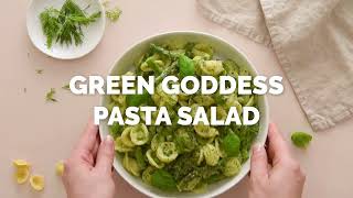 Green Goddess Pasta Salad  The Defined Dish [upl. by Nohsram]