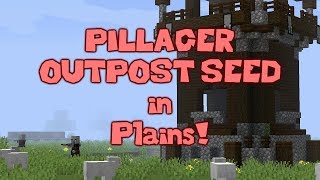 1144  Pillager Outpost Spawn Seed in Plains MINECRAFT [upl. by Nommad]