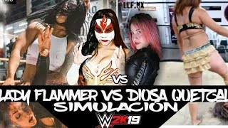 Lady Flamer vs Diosa Quetzal  Simulación Wwe 2k19 [upl. by Nosille]