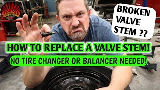 How to replace a wheel valve stem or tpms sensor without a tire changer or wheel balancer  Sweet [upl. by Konyn659]