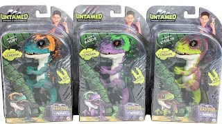 Untamed Raptor Dinosaur Fingerlings Fury Razor and Stealth Unboxing Toy Review [upl. by Bethel408]