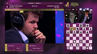 Magnus Carlsen vs Teimour Radjabov Round 7 Game 4  Meltwater Champions Chess Tour Finals [upl. by Shelli]