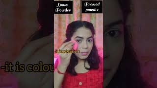 Loose powder vs pressed powder shorts hack viralvideo youtubeshorts [upl. by Arlina]