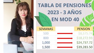 Tabla de pensiones 2023 3 años en modalidad 40 [upl. by Charyl]