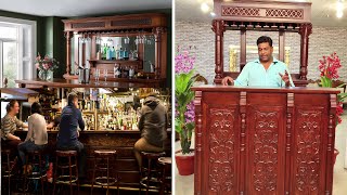 UNIQUE BAR Furniture UNIT Basement Bar Cabinets  2024 Wooden Bar Design royal home furnishing [upl. by Ranilopa]