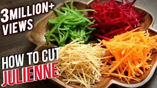 How To Julienne Vegetables  Knife Skills  The Bombay Chef  Varun Inamdar  Basic Cooking [upl. by Haneen]