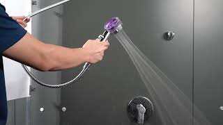 High Pressure Propeller Driven Handheld Shower Head with Fan 360° Degrees [upl. by Eeslehc]