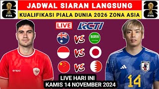 Jadwal Kualifikasi Piala Dunia 2026  Indonesia vs Jepang 2024  Jadwal Timnas Indonesia Live RCTI [upl. by Nirahs]