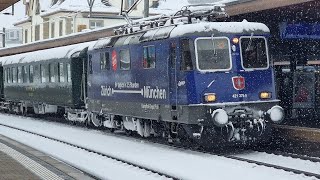 Sonderzug Ein und Ausfahrt Bülach Bahnhof fy zug train eisenbahn trainspotting sbb [upl. by Renaud]