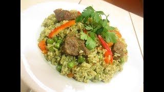 RECETA Arroz Verde Criollo  Arroz Verde con Carne  Arroz Verde Criollo con Carne [upl. by O'Doneven]