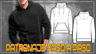 PATRON DE SUDADERA DEPORTIVA CON CAPUCHA UNISEX 🙌👉 HOODED SPORTS SWEATSHIRT PATTERN UNISEX 😉 [upl. by Atnim]