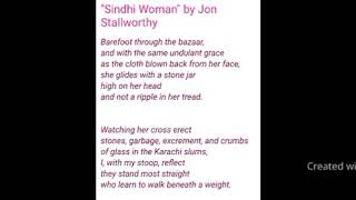 a sindhi woman by Jon stallworthy [upl. by Stock]