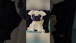 New cushion cover with 3D pug 😍 crochet cushion amigurumi shorts [upl. by Fritz]