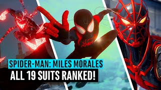 SpiderMan Miles Morales  ALL 19 suits ranked [upl. by Inigo]