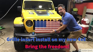 How to Jeep Wrangler JL Flag Grille Insert install it in 20 minutes or less [upl. by Anayik]