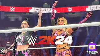 WWE 2K24 me and carmella defeated sonya and tamina wwe my Rise unleashed [upl. by Dolph]