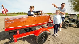 Hudsons New Kids Boat is Awesome  Tractors for kids [upl. by Manas396]