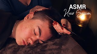 💤 ASMR Hair Session for Sleep 💜 Scalp Inspection amp Massage 💤 [upl. by Shiekh]