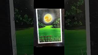 Beautiful moonlight scenery with poster colour moonlight scenery shorts [upl. by Sunshine810]