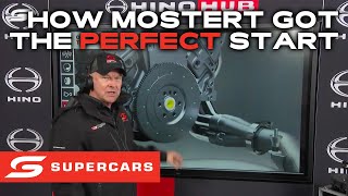 Hino Hub How Mostert got the perfect race start  OTR SuperSprint  Supercars 2023 [upl. by Nosila]