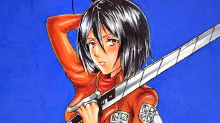 DIBUJANDO A MIKASA ACKERMAN ATTACK ON TITAN [upl. by Sina270]