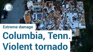 Well built homes destroyed in Columbia Tenn Severe tornado damage [upl. by Adnuahs]