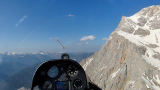 Segelfliegen an der Zugspitze  Gliding in the Alps with LS4 neo  SFG Werdenfels [upl. by Suivatra]