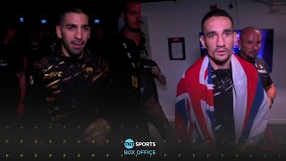 Ilia Topuria amp Max Holloway walkout ahead of their Featherweight title bout UFC308 🇦🇪 [upl. by Vashtee]