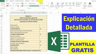 ESTADO DE PERDIDAS Y GANANCIAS en Excel plantilla gratis [upl. by Dorcy]