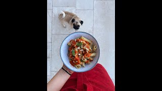 PASTA con CREMA di MELANZANA ABBRUSTOLITA COULIS di POMODORINI e MANDORLEanche VEGAN Shorts 😍😎 [upl. by Malloy]