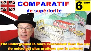 Le comparatif de supériorité er  more than  Anglais 6ème [upl. by Franck553]