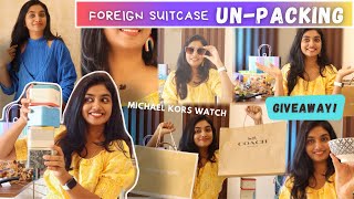 தமிழில் Suitcase OPEN Paniyachu😮 My unexpected Luxury brand Shopping  Ungalukum GIFTS Iruku… [upl. by Ylnevaeh331]