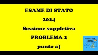 ESAME DI STATO 2024 SECONDA PROVA MATEMATICA sessione suppletiva PROBLEMA 2 punto a [upl. by Helse786]