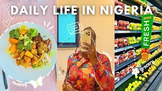 LIVING IN NIGERIA 🛒  grocery shopping  cooking at home 🍳 productive days  introvert vlog🖇️🍃 [upl. by Ayahsal66]