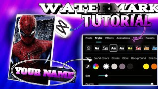 HOW TO MAKE WATERMARK in CAPCUT🥶how to glow in capcut [upl. by Ylremik]