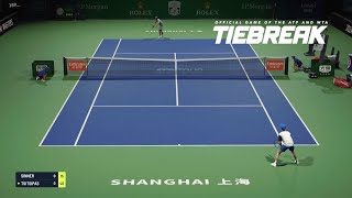 TIEBREAK  Jannik Sinner Vs Stefanos Tsitsipas I Shanghai Masters I Expert Difficulty PS5 [upl. by Ogeid]