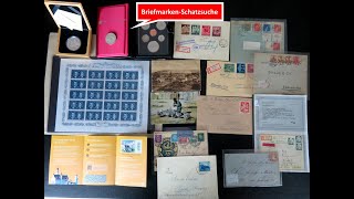 Briefmarken Schatzsuche mit Briefmarken Briefen Karten und Münzen aus letzter Zeit [upl. by Aldos]