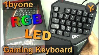 Review 1byone Single Handed Gaming Tastatur mit RGB LED Beleuchtung [upl. by Ventre390]