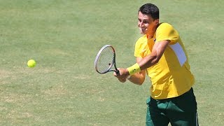 Highlights Bernard Tomic AUS v Jack Sock USA [upl. by Dranik]