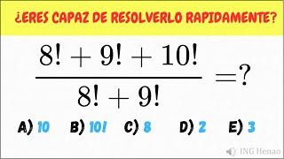 🕰️⏲️¿PUEDES SIMPLIFICAR  Ejercicios con factoriales suma de Factoriales y división [upl. by Flower]