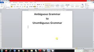 Problem 1 Ambiguous Grammar to Unambiguous Grammar [upl. by Otreblif]