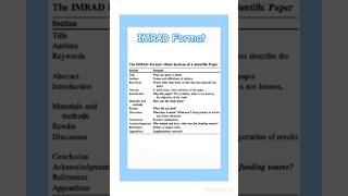 IMRAD Format [upl. by Winnie194]