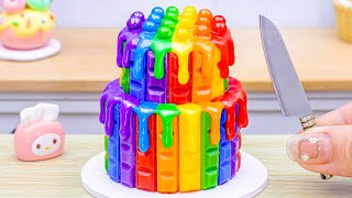 Satisfying Miniature Rainbow Cake Design  Amazing Easy Cake Cream Recipe By Lotus Cakes [upl. by Anikas]