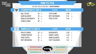 Mawdesley CC 2nd XI v Penwortham CC 3rd XI [upl. by Oner]