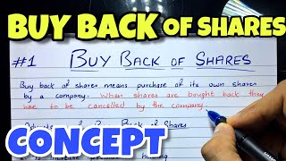 1 Buy Back of Shares  Concept  BCOM  CMA  CA INTER  By Saheb Academy [upl. by Walford839]