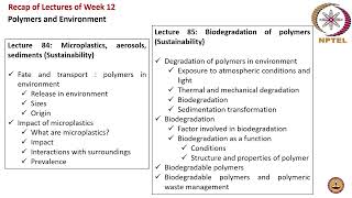 Polymers Concepts Properties Uses and Sustainability NPTEL Session 2024 Assignment 12 Week 12 [upl. by Eive]