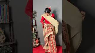 MEKHELA CHADOR ASSAM TRADITIONAL SAREE WEAR IN NEW WAY OR DIFFERENT STYLE [upl. by Vokaay]